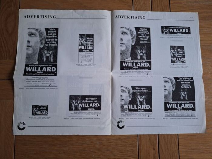 1971 Willard Pressbook & Press Kit Synopsis & Press Photos