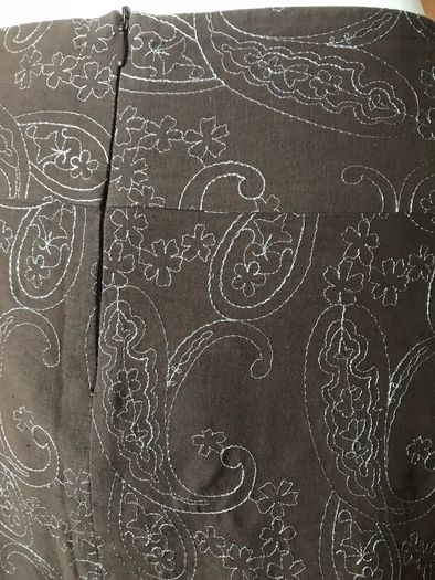 Dunnes brown ladies skirt with silver embroidery detail size 12