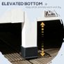 Wooden Cat House 2-Floor Outdoor Kitten Shelter with Window Grey Image 6