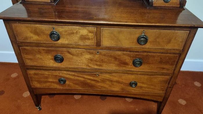Antique Edwardian Mahogany Dressing Table / Vanity Chest of Drawers