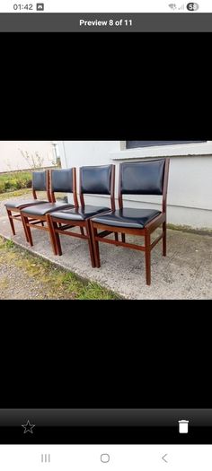 crannac mid century teak dining chairs x5