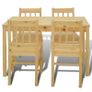 Dining Set 5 Pieces Pine Wood Natural Image 7