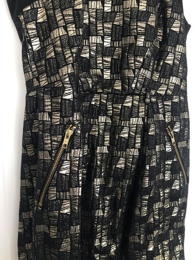 Black and gold mini dress