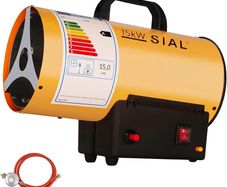 51,300 Btu/hr Industrial Gas Fan Heater Portable Workshops Heater Heat Cannon Gas Radiant Heater Hot Air Blower Mechanical Switch Piezo Ignition, Yellow, 15KW