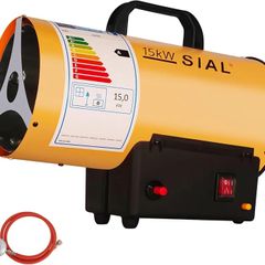 51,300 Btu/hr Industrial Gas Fan Heater Portable Workshops Heater Heat Cannon Gas Radiant Heater Hot Air Blower Mechanical Switch Piezo Ignition, Yellow, 15KW