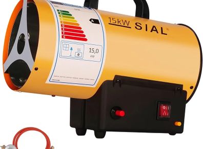 51,300 Btu/hr Industrial Gas Fan Heater Portable Workshops Heater Heat Cannon Gas Radiant Heater Hot Air Blower Mechanical Switch Piezo Ignition, Yellow, 15KW