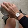 Brand New Daniel Wellington Petite 5-Link Evergold 28mm White Dial Gold Plated Steel Bracelet Watch. Image 5