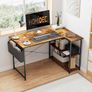 SPRING SALE | L Shaped Desk 100CM Computer Desk Study Office Desk Gaming Desk Writing Table With Bookshelf Reversible Corner Desk For Home Office Studio Workstation Image 5