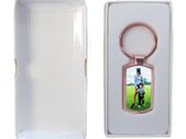 Photo Keyring Personalisd Keyring - GOLD OR SILVER Metal Keyring - Oblong