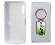 Photo Keyring Personalisd Keyring - GOLD OR SILVER Metal Keyring - Oblong