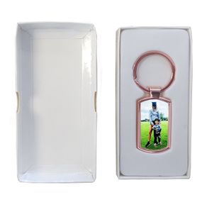 Photo Keyring Personalisd Keyring - GOLD OR SILVER Metal Keyring - Oblong