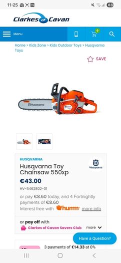 Husqvarna toy chainsaw