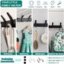 Coat Hooks Wall Mounted, Heavy Duty Coat Racks With 6 Hooks, Modern Hanger Rack for Hanging, Rustproof Clothes Hooks for Bedroom Office Entryway (Black) Image 6