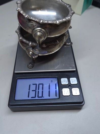 Antique Sterling Silver Salt Cellars Sheffield 1902 Cased Pair