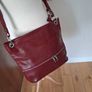 Stunning Designer Laura DiMaggio Maroon Italian Leather Bag Image 2