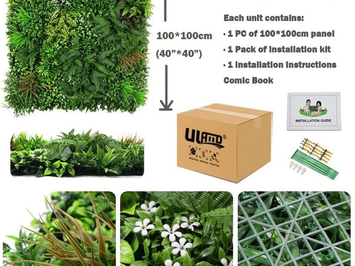 Artificial Plant Wall Grass Panels Hedge Vertical Garden Ivy Walls Mat Fence