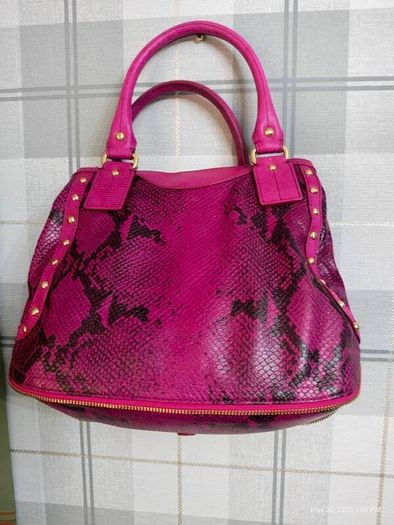 Rare vintage dkny Purple Snake Print Bag Y2K McBling Satchel