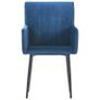 Dining Chairs with Armrests 4 pcs Blue Velvet Image 3