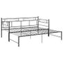Pull-out Sofa Bed Frame Black Metal 90x200 cm Image 9
