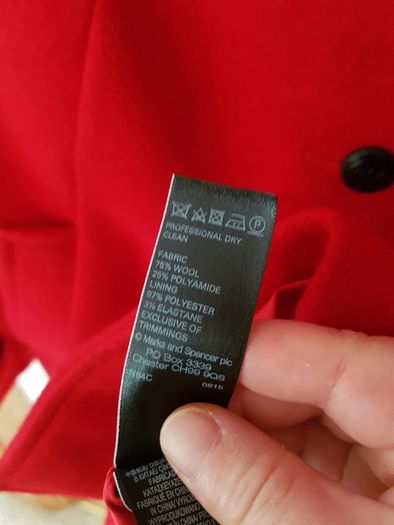 BNWT - Marks & Spencer red wool coat UK 8