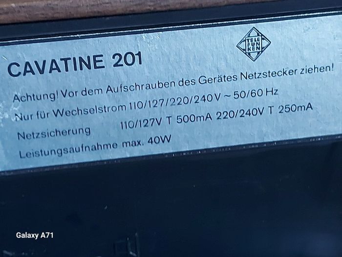 Telefunken Cavatine 201, Mw, Lw Radio plus Tape Deck, German Model in German Language, Powers on and off