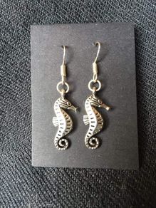 Silver Sea Horse Earrings