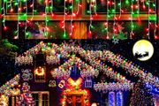 Icicle Lights Outdoor, 1216 LED 30m/98.5ft Christmas Lights Waterproof Fairy Lights Plug in String Lights with 8 Modes Clear Cable Holiday Lighting for Window/Garden/Party (Red &amp; Green)