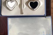 Newbridge Silver gift set , pen with holder and love heart photo frame still in its box