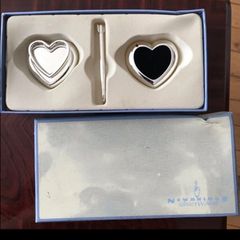 Newbridge Silver gift set , pen with holder and love heart photo frame still in its box