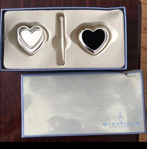 Newbridge Silver gift set , pen with holder and love heart photo frame still in its box