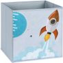 _Children's Room Shelf, Toy Organiser, Bookcase for Children, Multifunctional Shelf with 2 Storage Boxes, Outer Space Stickers for Kids Bedroom, White Image 6