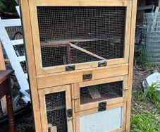 Vintage cabinet indoor rabbit hutch