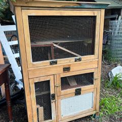 Vintage cabinet indoor rabbit hutch