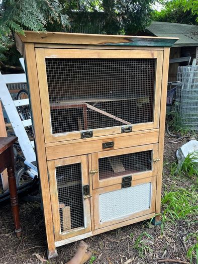 Vintage cabinet indoor rabbit hutch