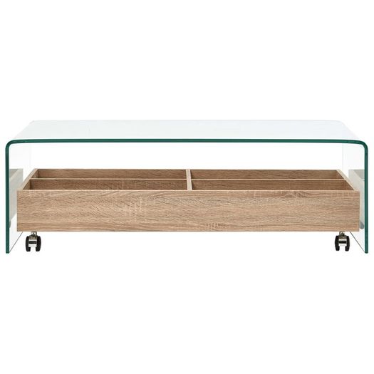 Coffee Table Clear 98x45x31 cm Tempered Glass