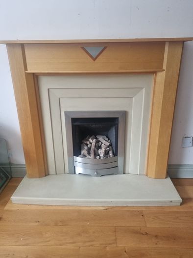 Maple wood surround fireplace
