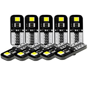 10Pcs W5W 168 194 T10 LED Canbus Light Bulbs 6000K WHite for Car Interior Dome Map Light Parking Lights Error Free 12V