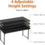 Basics 4-Foot Folding Table with Adjustable Height, Lightweight Portable Folding Tables for Indoor & Outdoor, Auto-Locking Legs, Carrying Handle, 121.4 x 60.7 x 86.1 cm, Black Image 5