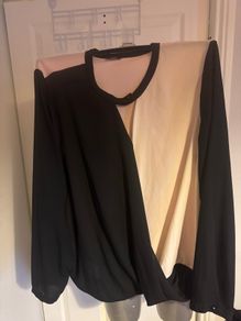 Black / salmon long sleeve F&F blouse size UK20 EU48 Postage included