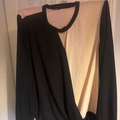 Black / salmon long sleeve F&F blouse size UK20 EU48 Postage included