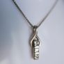 Vintage Sterling Silver 925 Drop Pendant Necklace length 18" - 4,5g Image 5