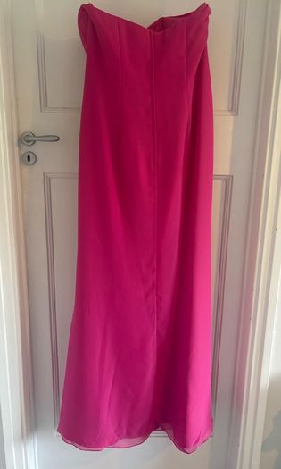 Pink long strapless dress
