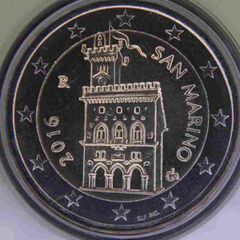 San Marino 2 Euro National Regular Coin 2016. Uncirculated.