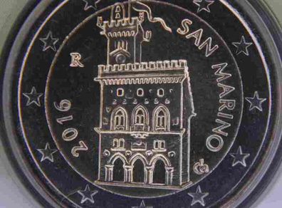 San Marino 2 Euro National Regular Coin 2016. Uncirculated.