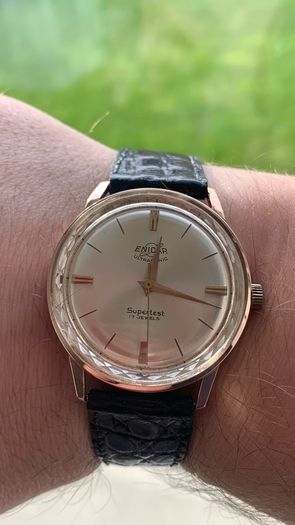 Really rare Enicar Supertest rose gold