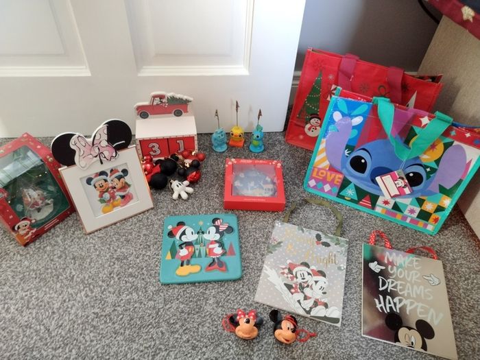 Box Of New as New Disney Christmas Ornaments and Gifts
