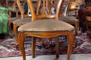 A Fabulous Set of 6 Walnut Veneer Vintage Italian Dining Chairs.