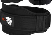 WFX Weight Lifting Belt Gym Fitness Double Strength 5.5 Inch Neoprene Padded Workout Belt Back Lumbar Support Training Bodybuilding Powerlifting Squats Deadlifts Lifting Exercise for Men