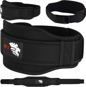WFX Weight Lifting Belt Gym Fitness Double Strength 5.5 Inch Neoprene Padded Workout Belt Back Lumbar Support Training Bodybuilding Powerlifting Squats Deadlifts Lifting Exercise for Men