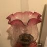 19th Century Oil Lamp with Ruby Bowl and Ruby Tipped Shade Image 2
